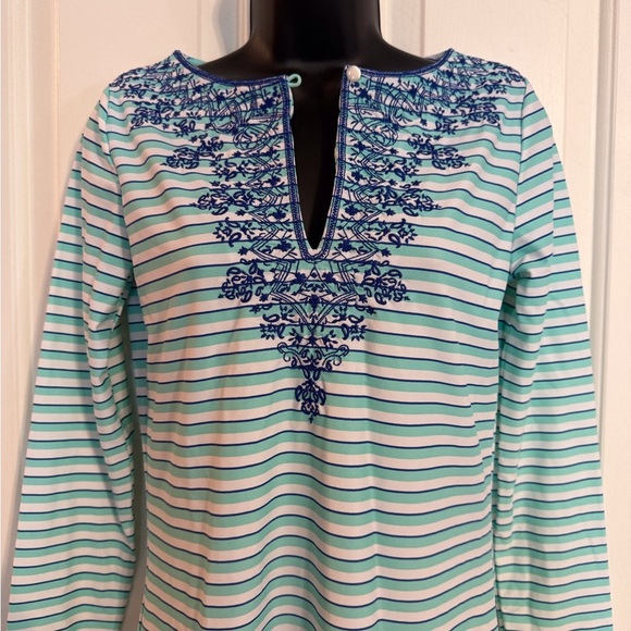 “CABANA LIFE” Striped & Embroidered Mini Dress - Picture 3 of 11